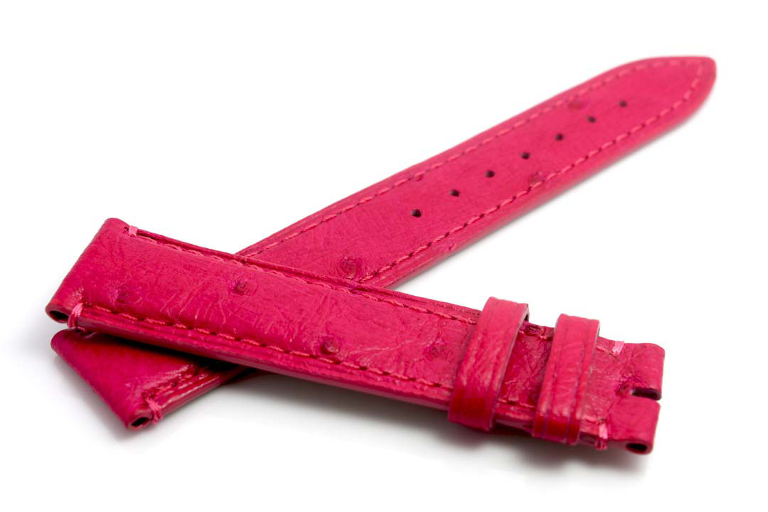 Deep red Africa Ostrich leather watchband Deep red Africa Ostrich leather watchband